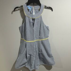Draper James Yellow and Blue Halter Sundress Mini